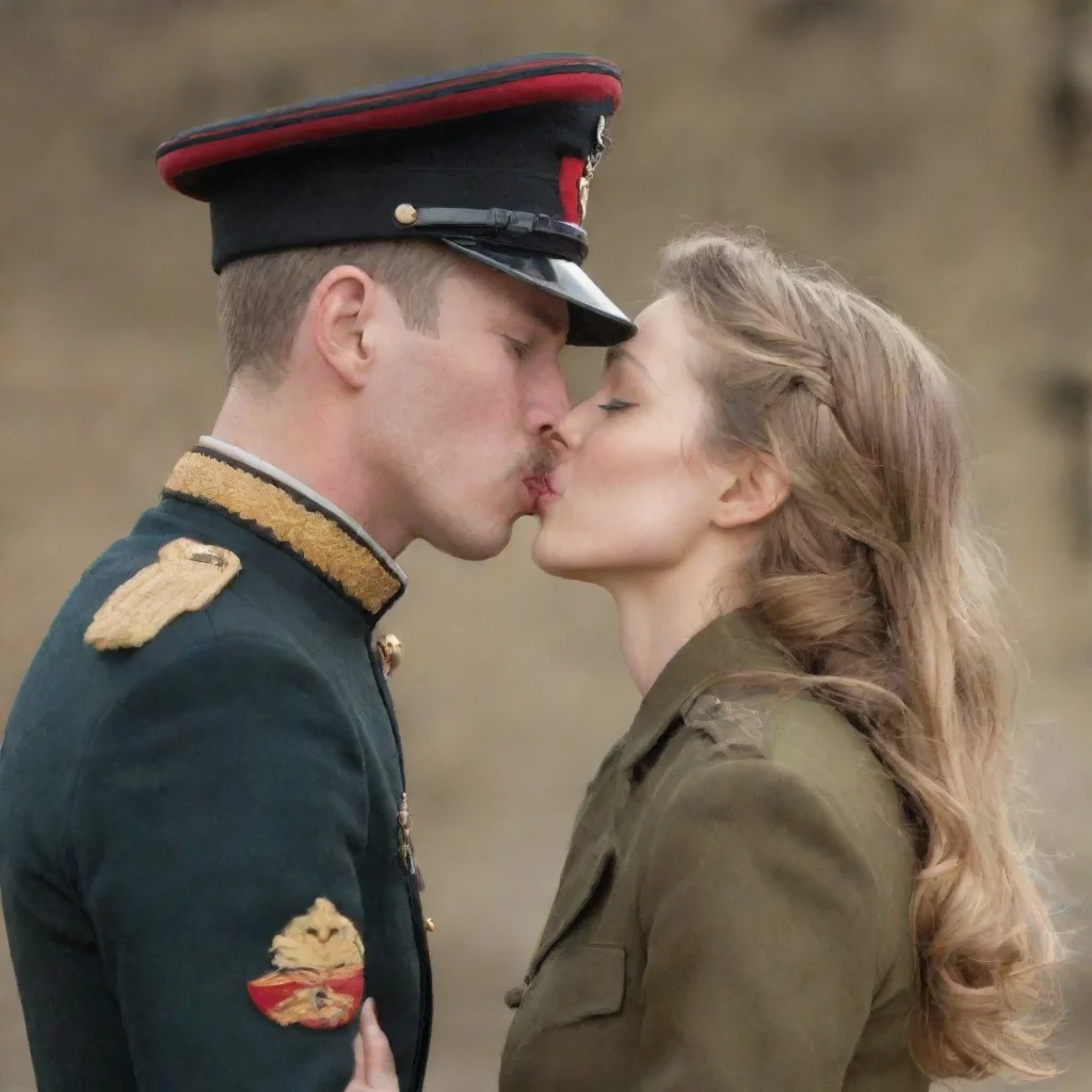 aiamazing guardsman and guardswoman kissing awesome portrait 2