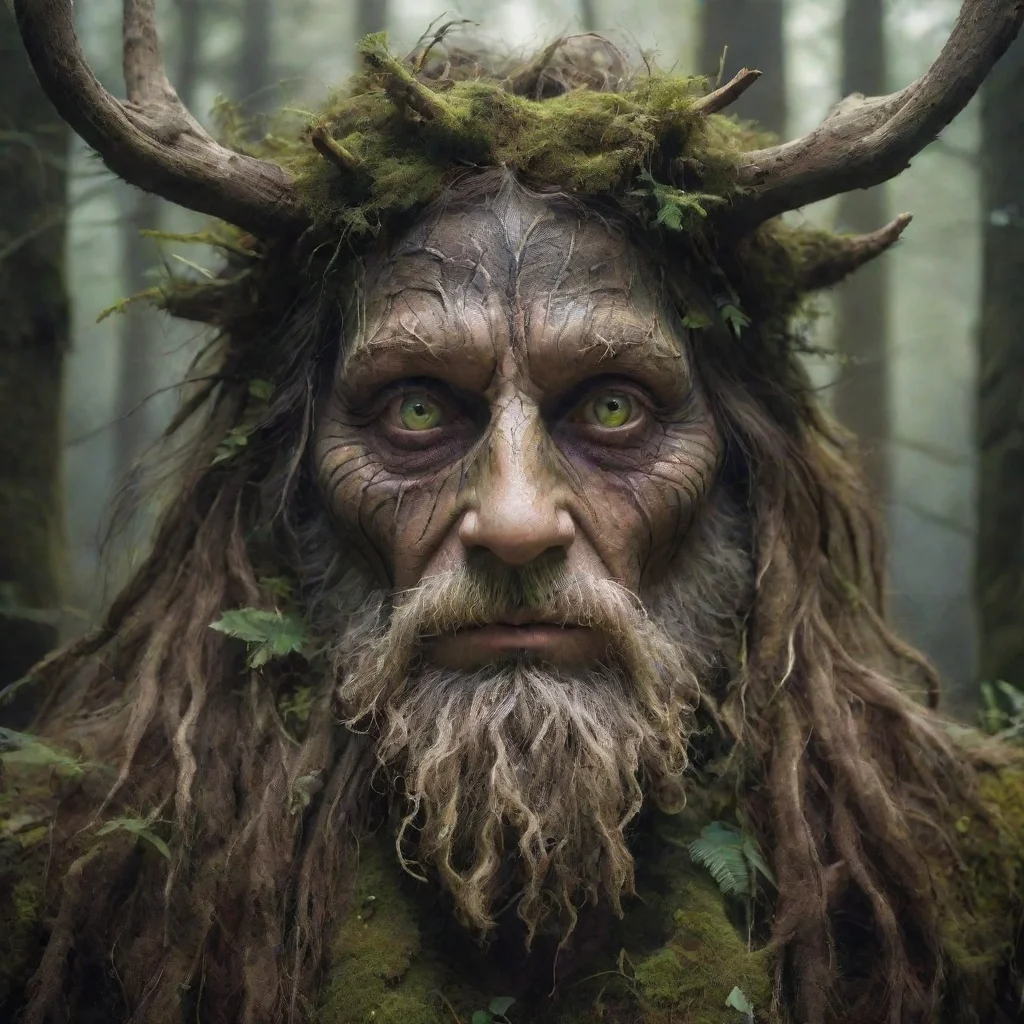 aiamazing half eyed forest spirit awesome portrait 2