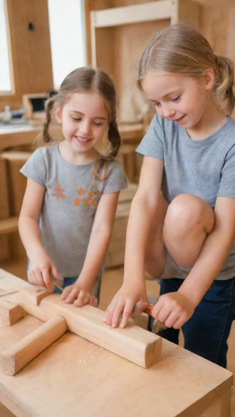 amazing happy kids building woodcraft awesome portrait 2 tall