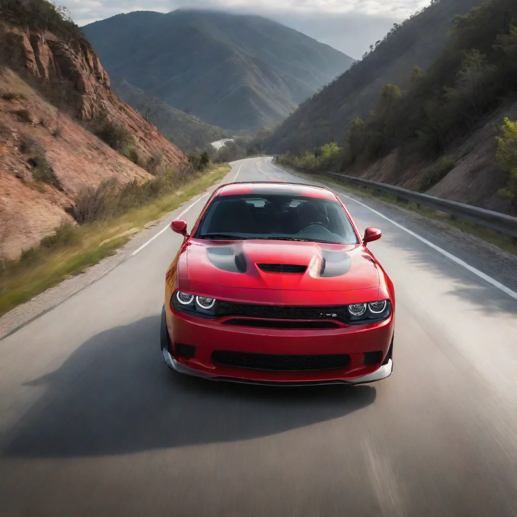 aiamazing hellcat on curvy road awesome portrait 2