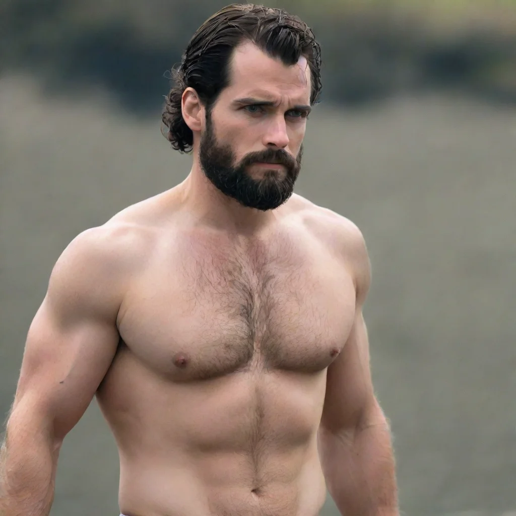 aiamazing henry cavill with a beard shirtless awesome portrait 2
