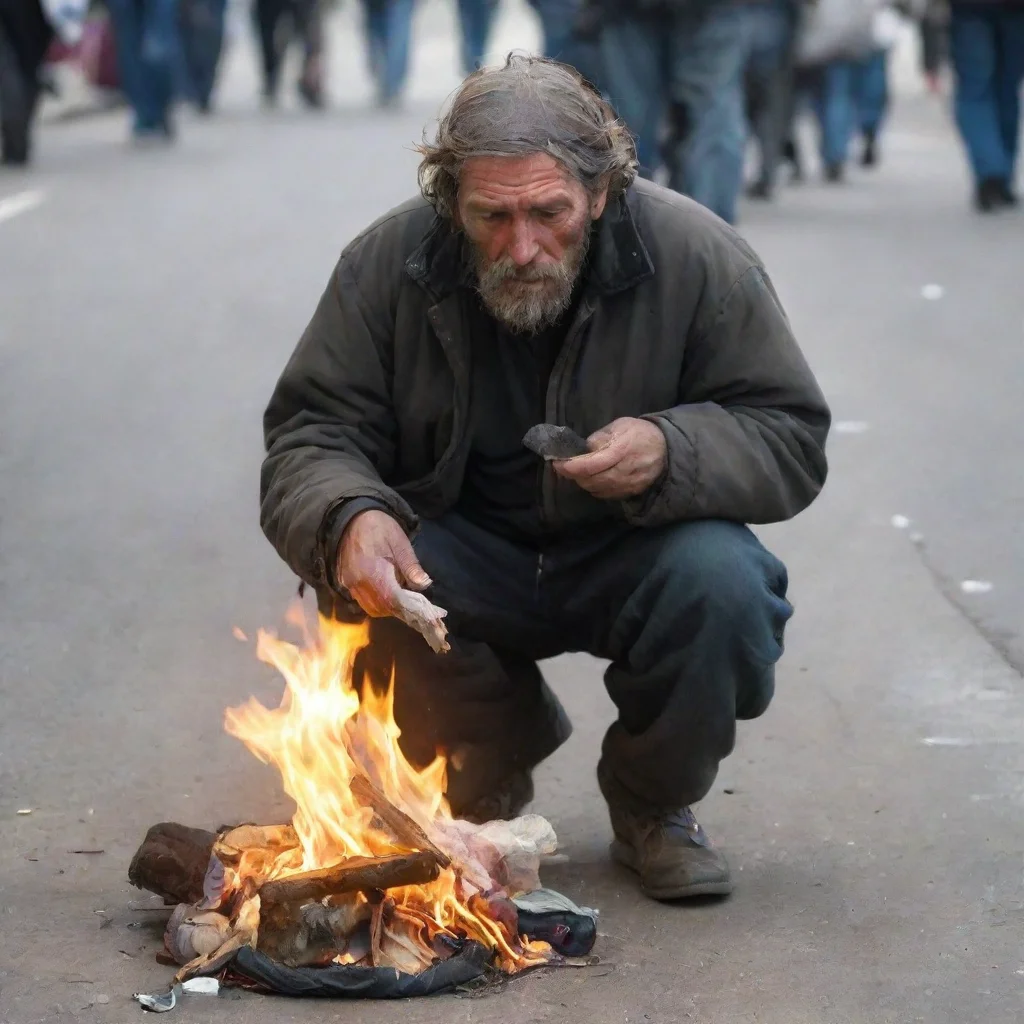 aiamazing homeless man burning a baby awesome portrait 2