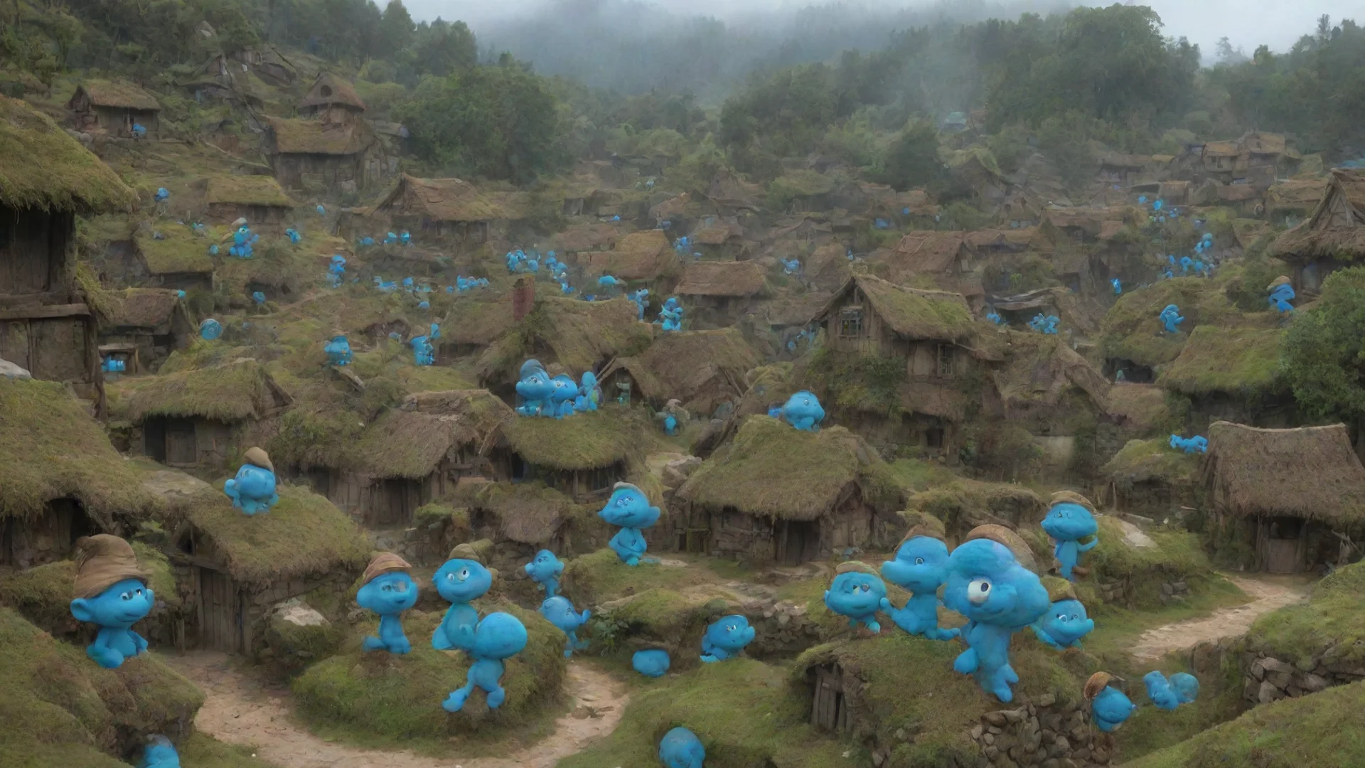 amazing hood smurf village  awesome portrait 2 wide