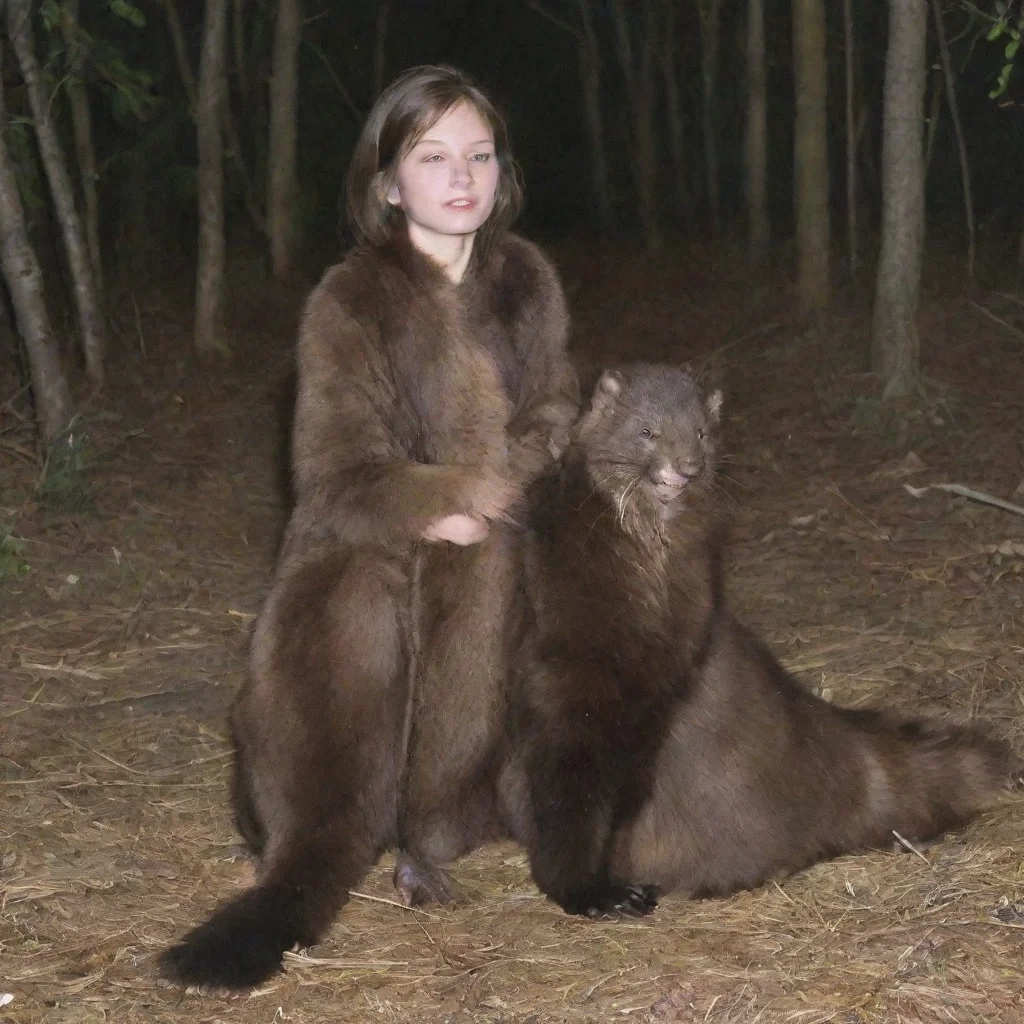 aiamazing human caught by big brown furred minks awesome portrait 2