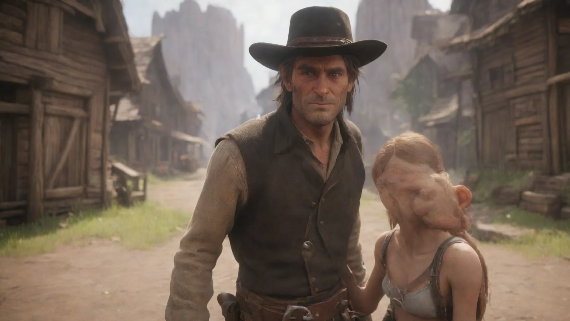 aiamazing human cowboy man meeting cute goblin girl redemption2 awesome portrait 2 hdwidescreen