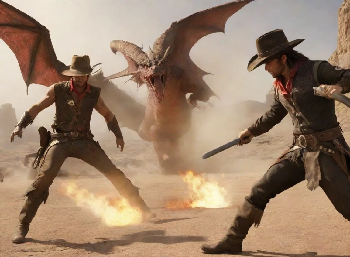 aiamazing human cowboys fighting and shooting dragons action adventure hd awesome portrait 2 landscape43