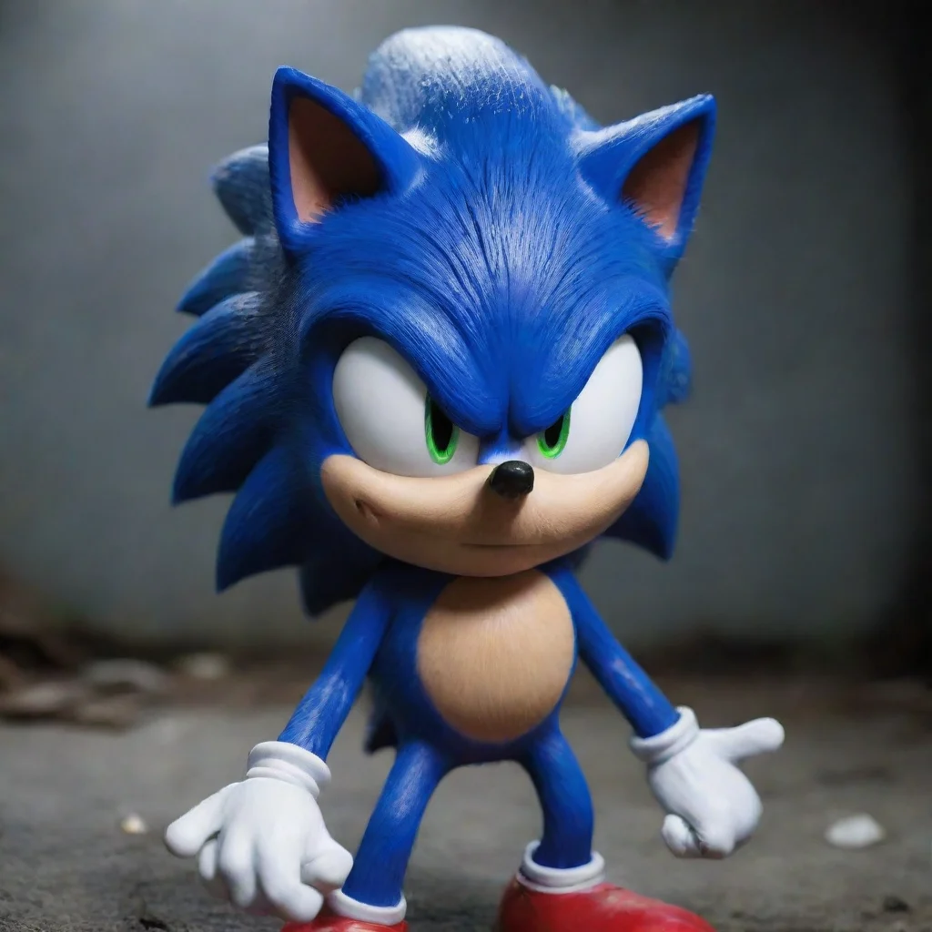 aiamazing hyper realistic sonic.exe     detailed disturbing dark    horror  awesome portrait 2