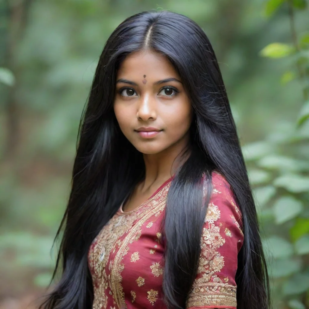 aiamazing indian girl with long black hair awesome portrait 2