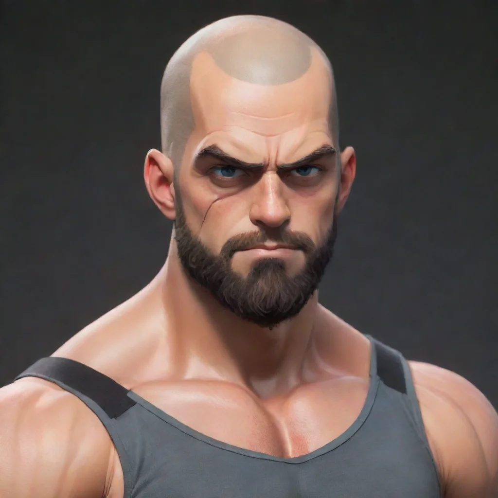 aiamazing jack dorsey shaved bald hair beard eye patch ripped he man style anime hd epic artstation awesome portrait 2