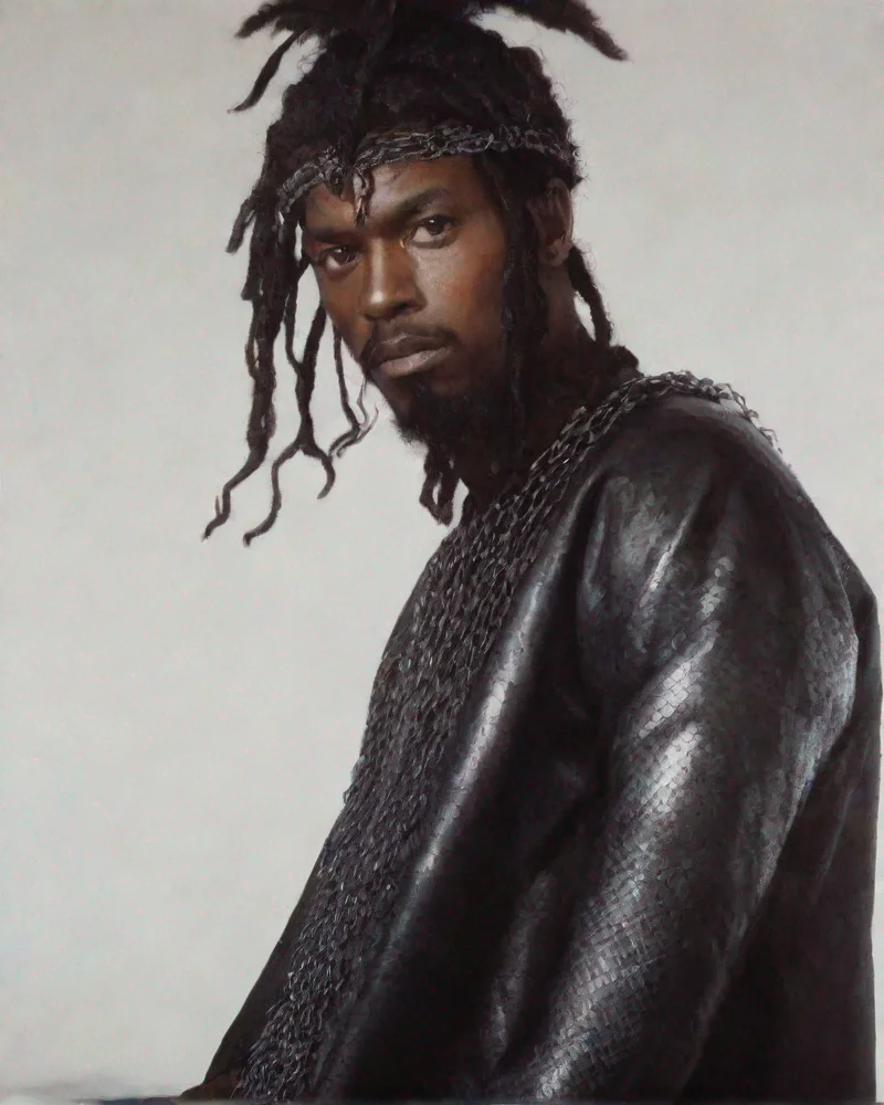aiamazing jamaican man wearing chainmail coiffe in hellscape awesome portrait 2