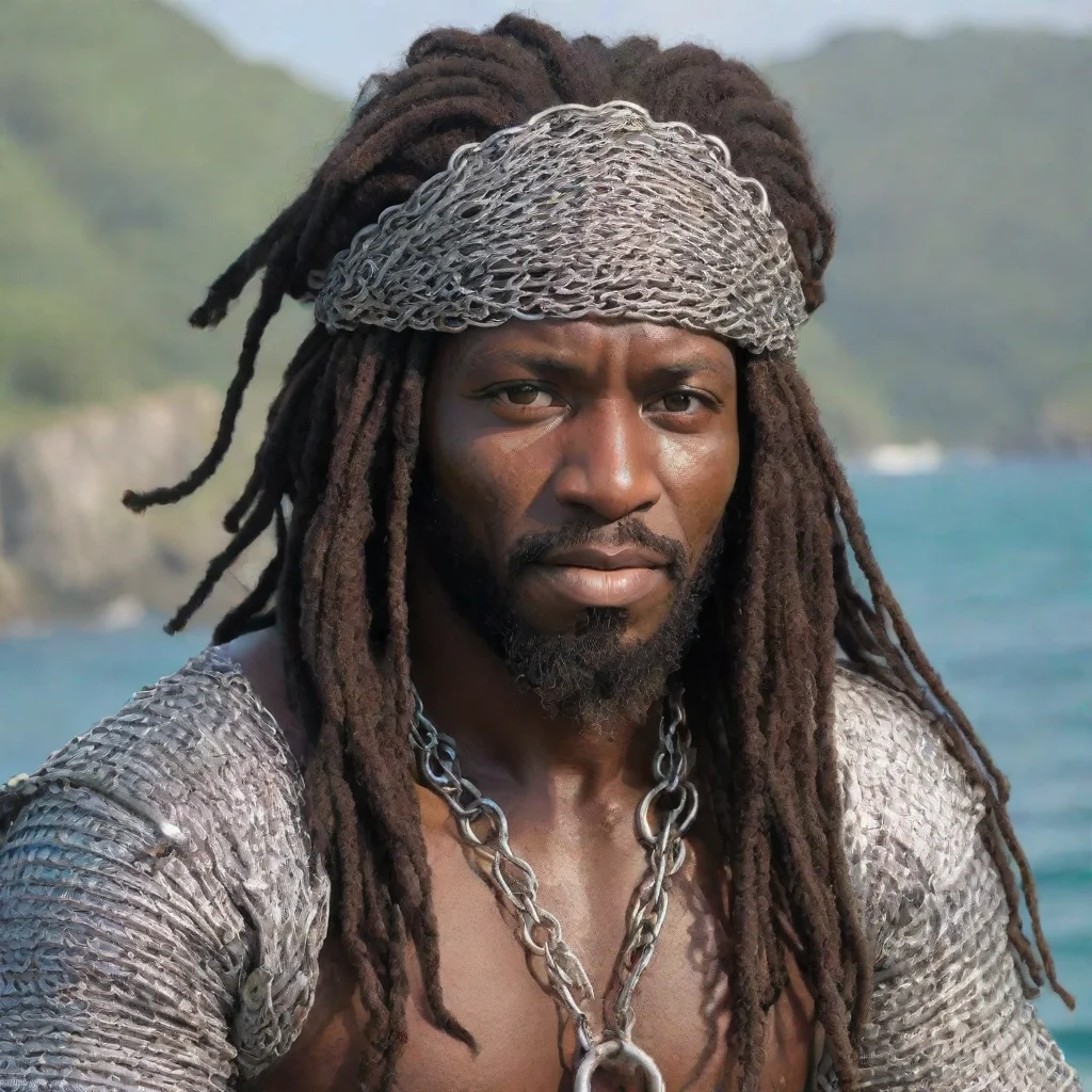 aiamazing jamaican pirate wearing chainmail coif awesome portrait 2