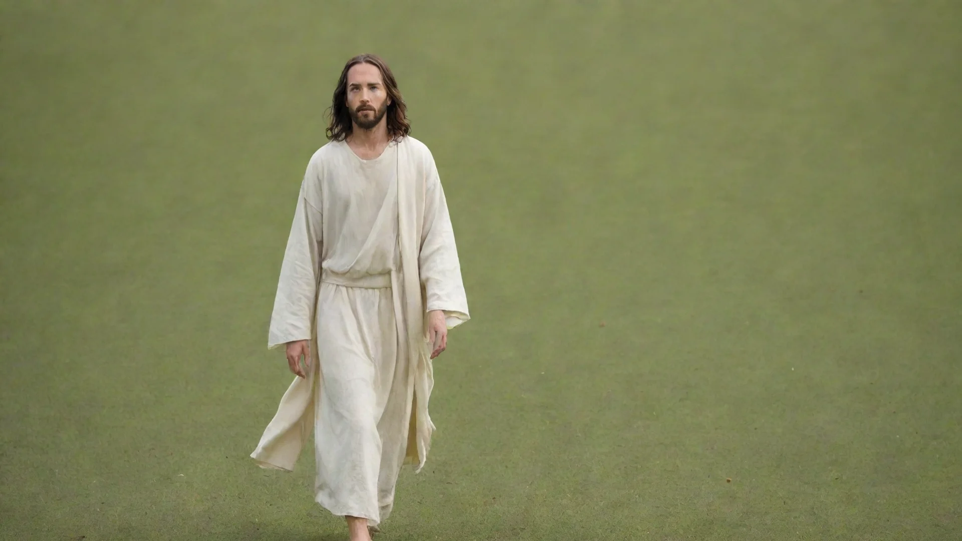 aiamazing jesus walking on field awesome portrait 2 wide