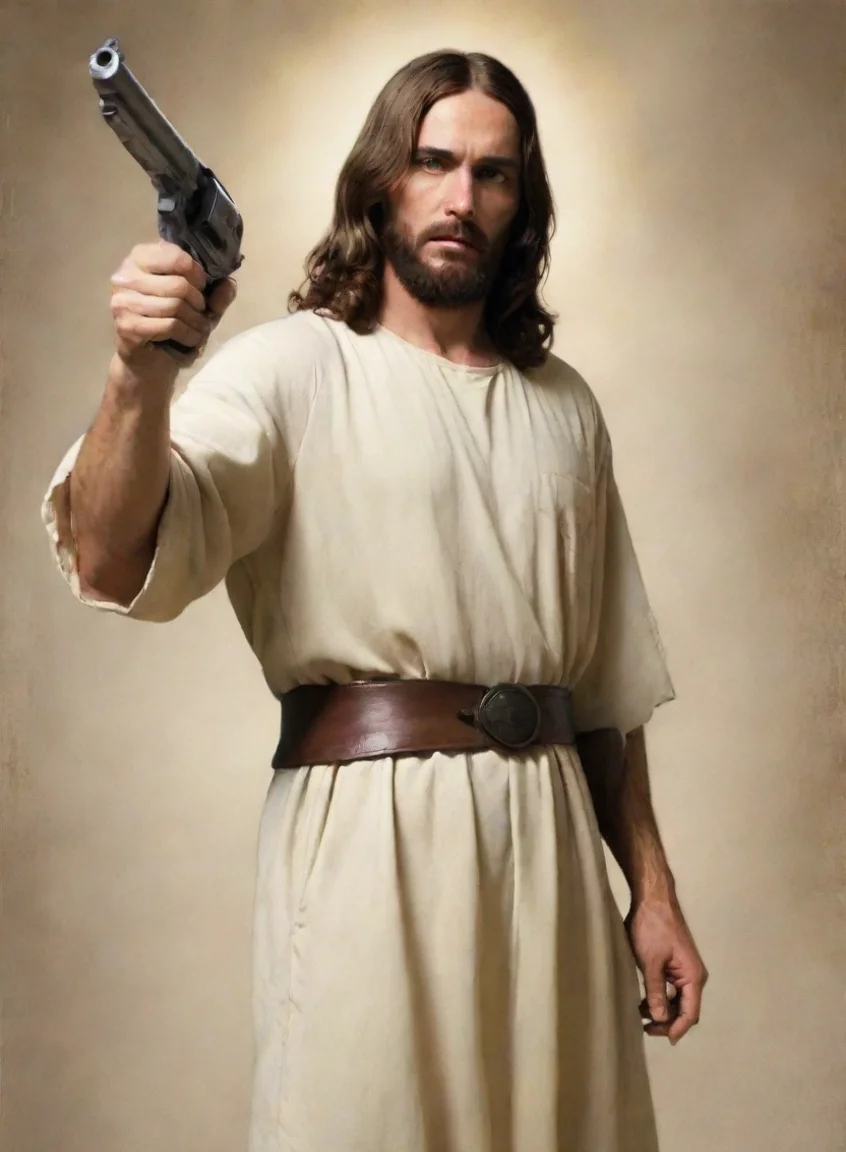 aiamazing jesus with revolver awesome portrait 2 portrait43
