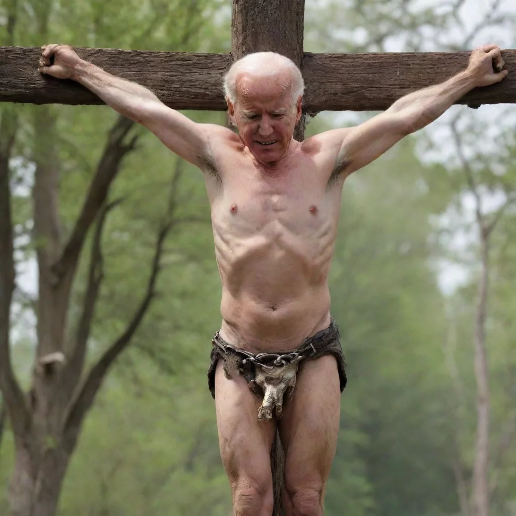 aiamazing joe biden crucified on the golgota awesome portrait 2