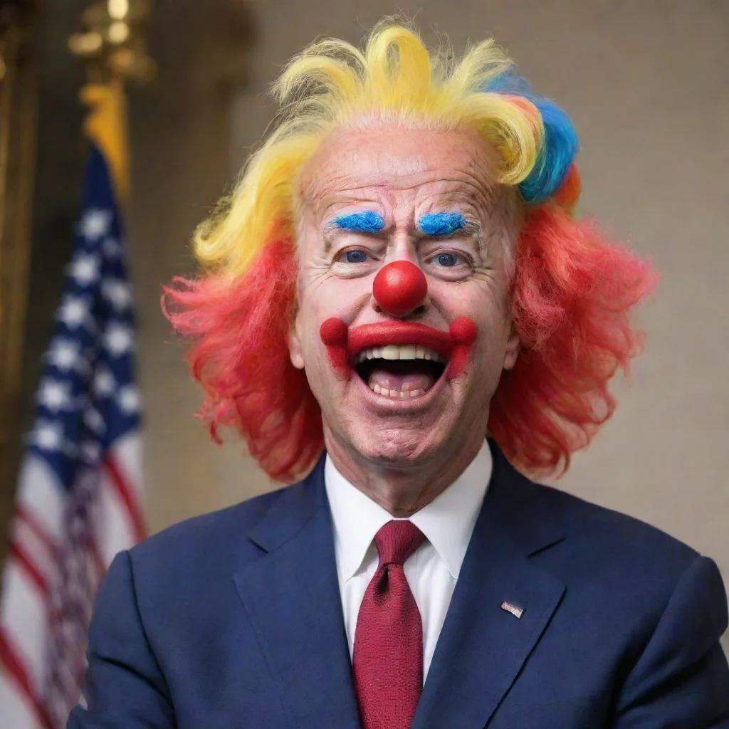 aiamazing joe biden wearing a clown wig awesome portrait 2