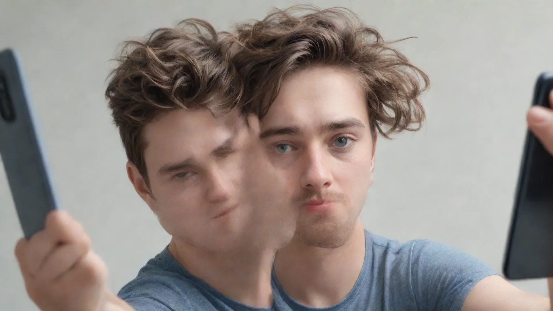 amazing joung man taking selfies hyper realism awesome portrait 2 wide