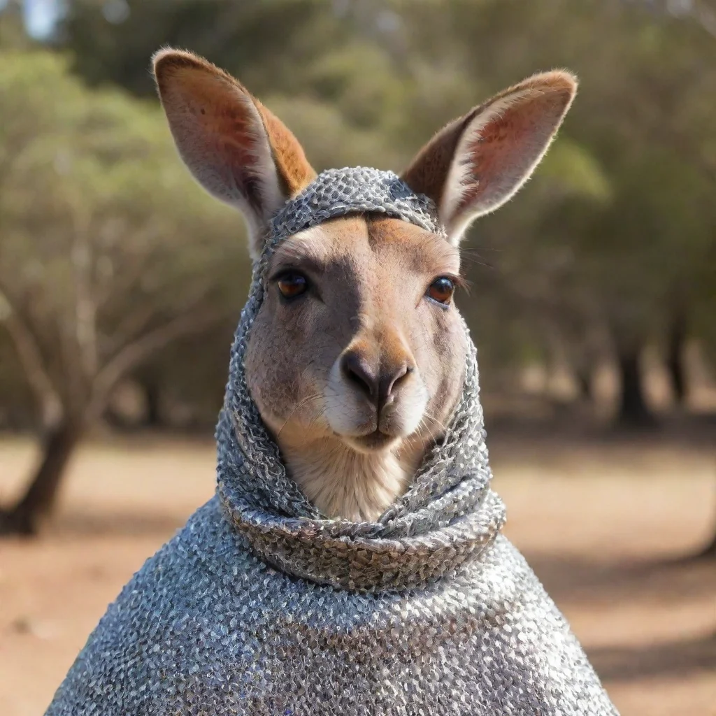 aiamazing kangaroo wearing chainmail coif awesome portrait 2