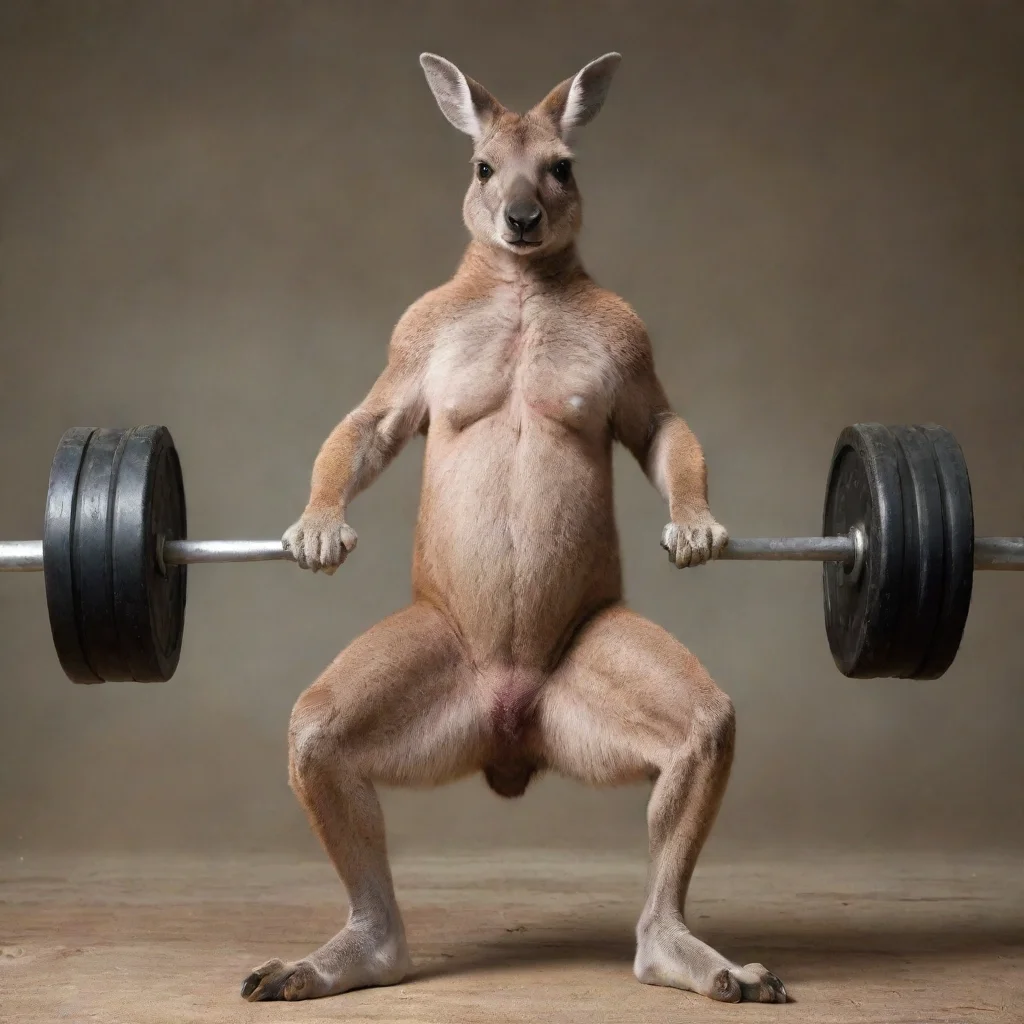 aiamazing kangaroo weightlifter awesome portrait 2