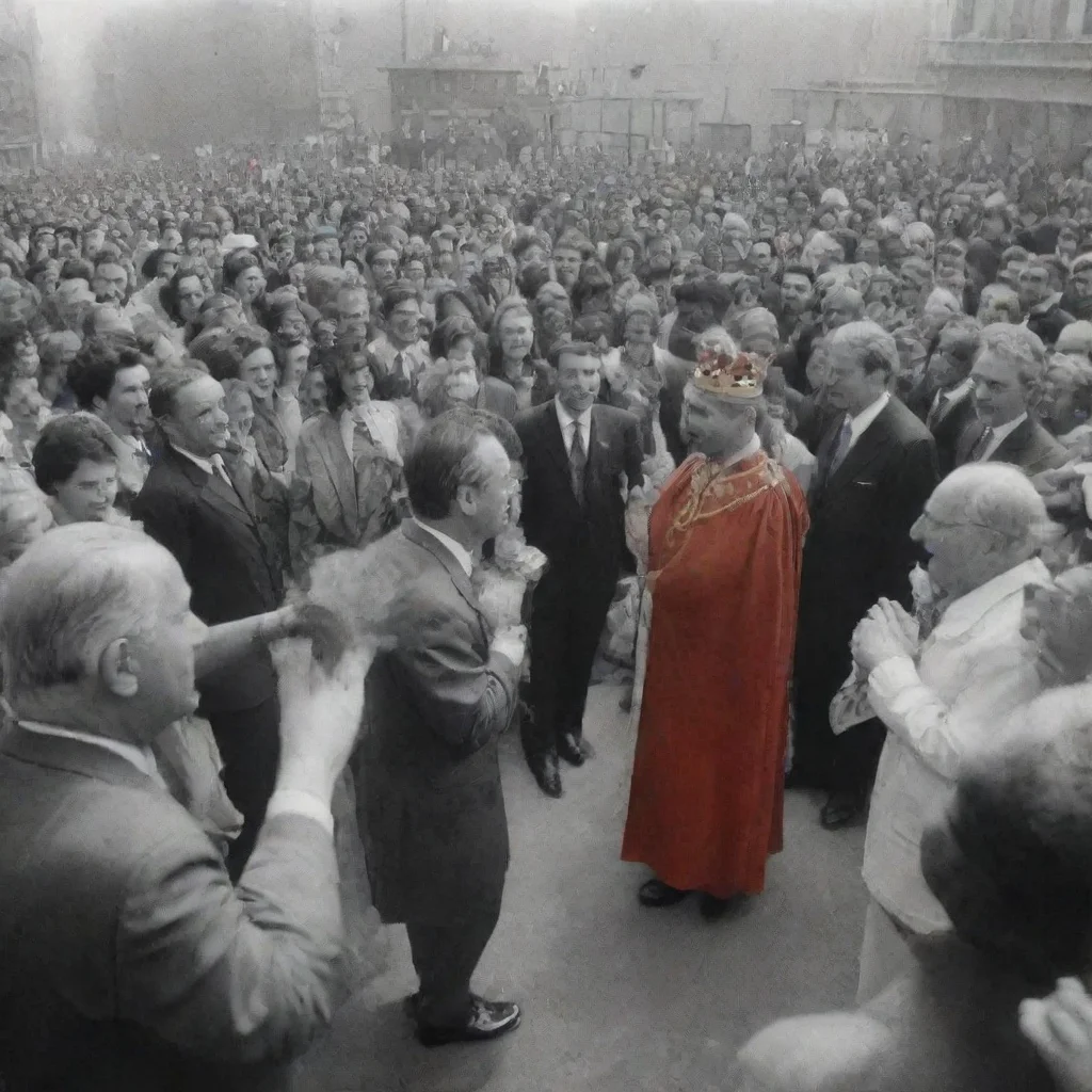 aiamazing king meeting people from high building awesome portrait 2