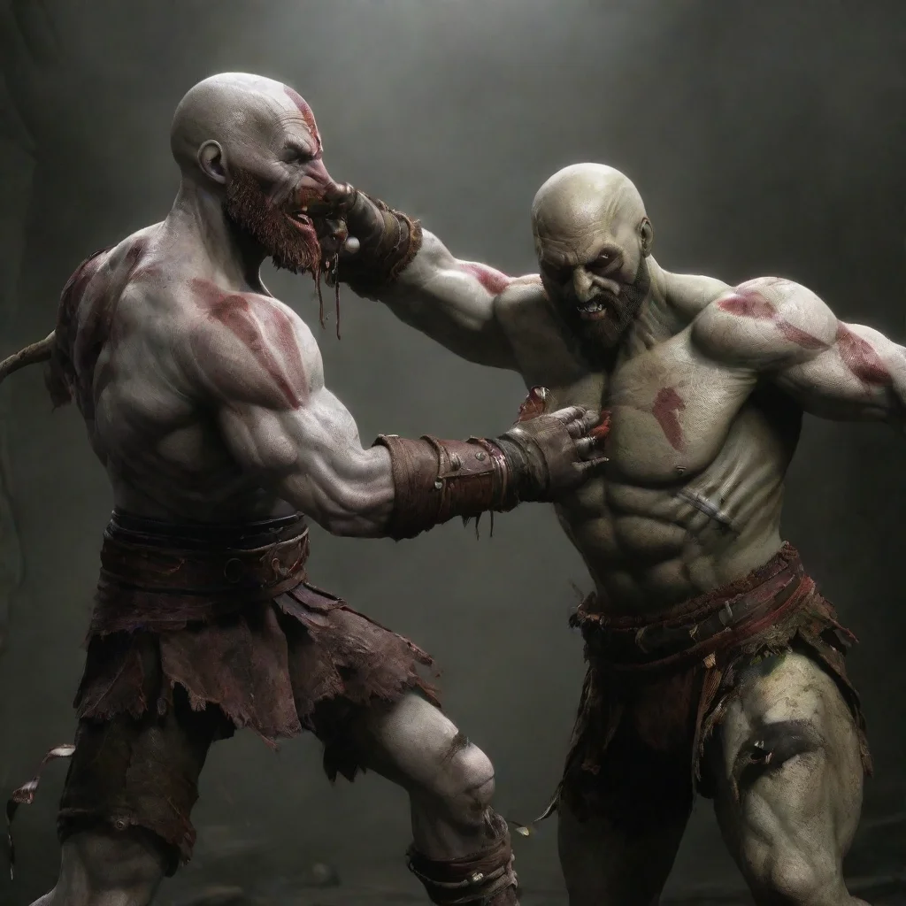 aiamazing kratos fighting springtrap awesome portrait 2