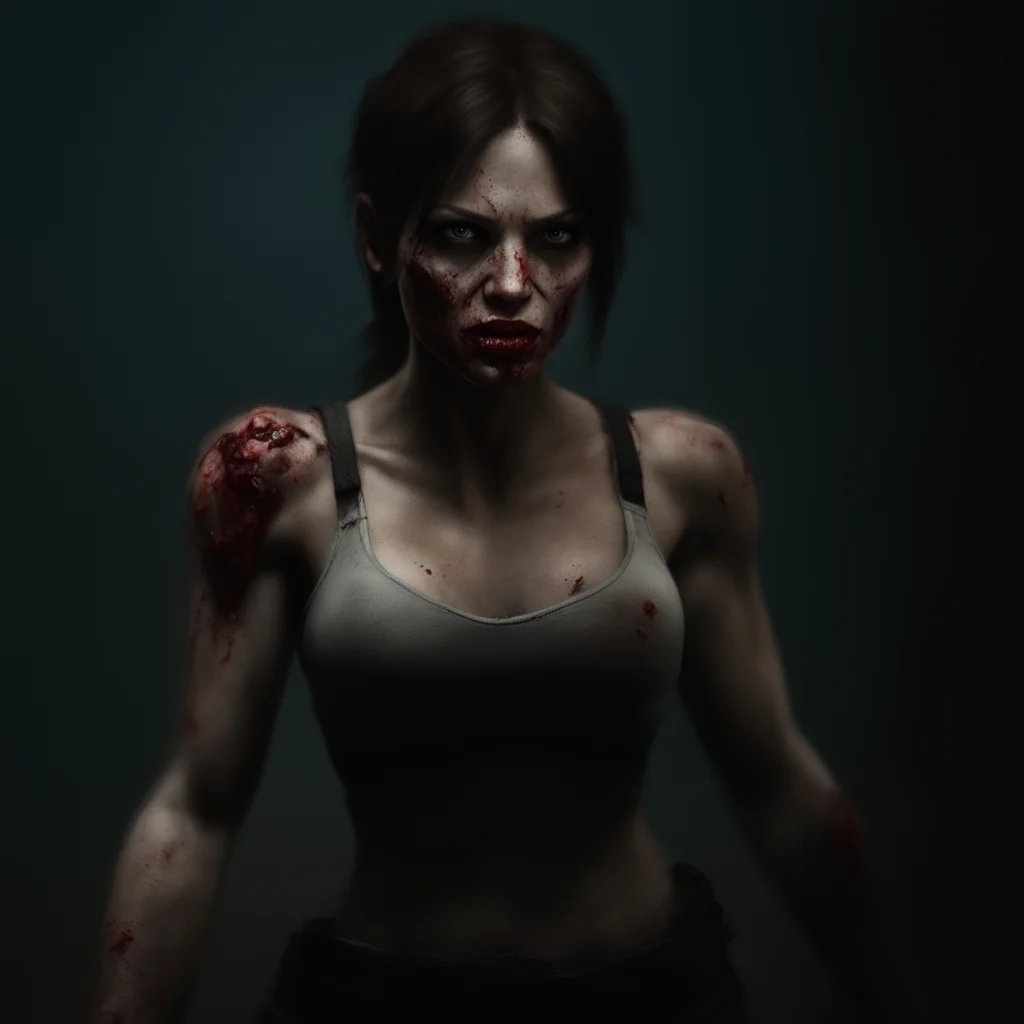 amazing lara croft turned into zombie awesome portrait 2
