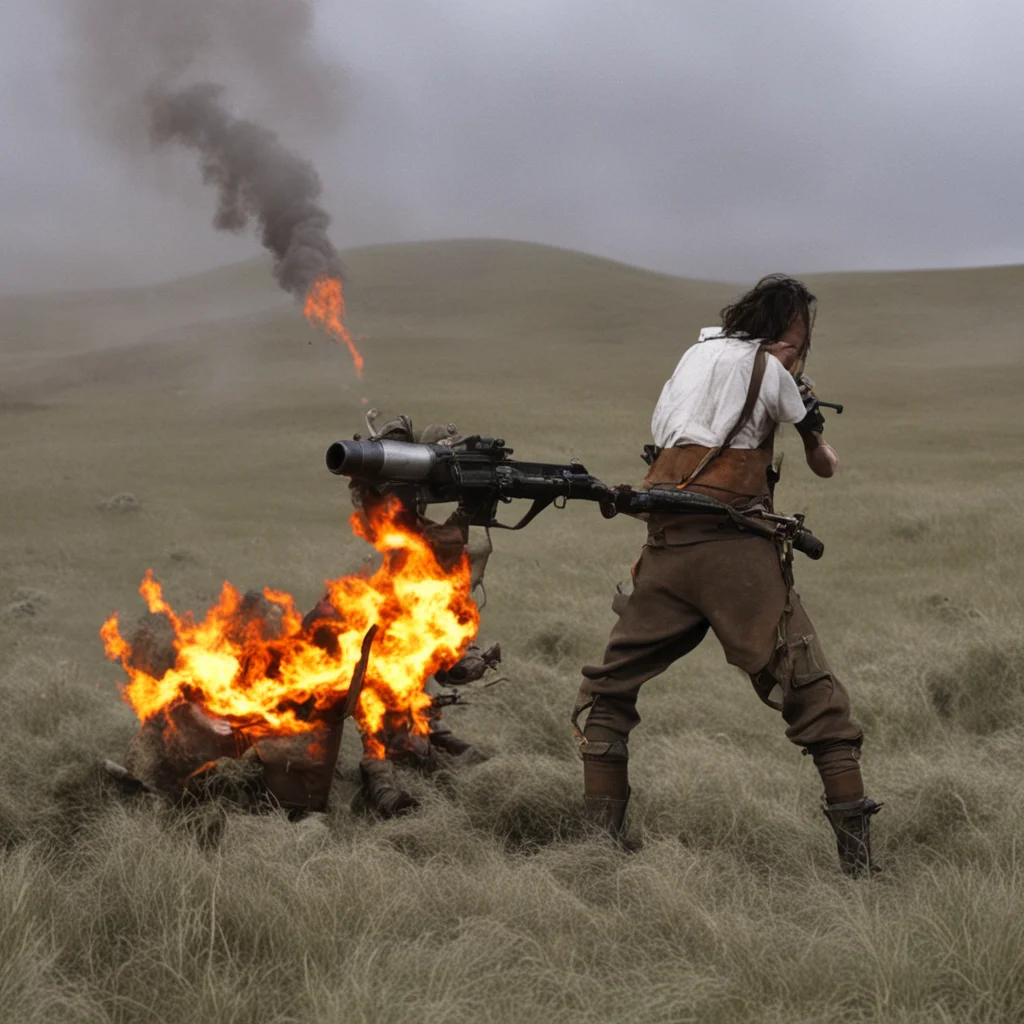 aiamazing lata croft with a flame thrower awesome portrait 2