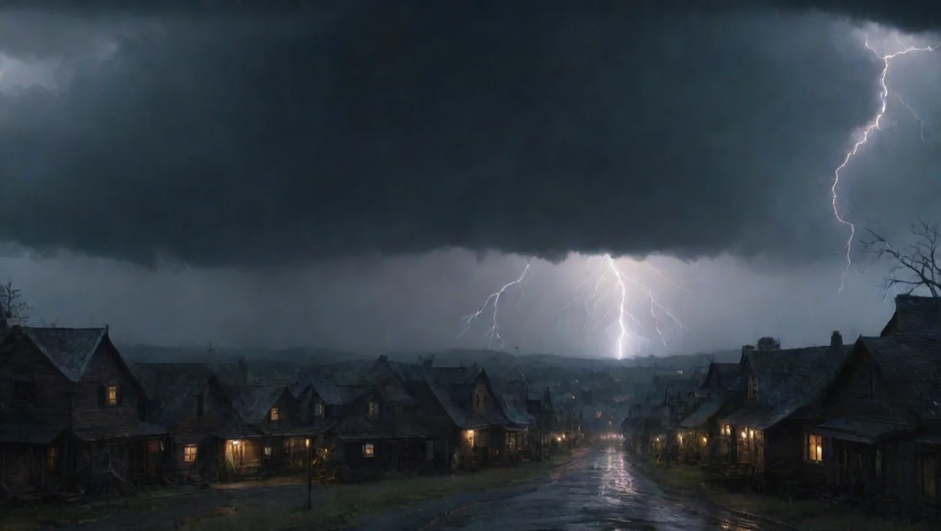 aiamazing lightning dark horror vibe hd detailed town 1800s thunderstorm rain aesthetic awesome portrait 2 widescreen