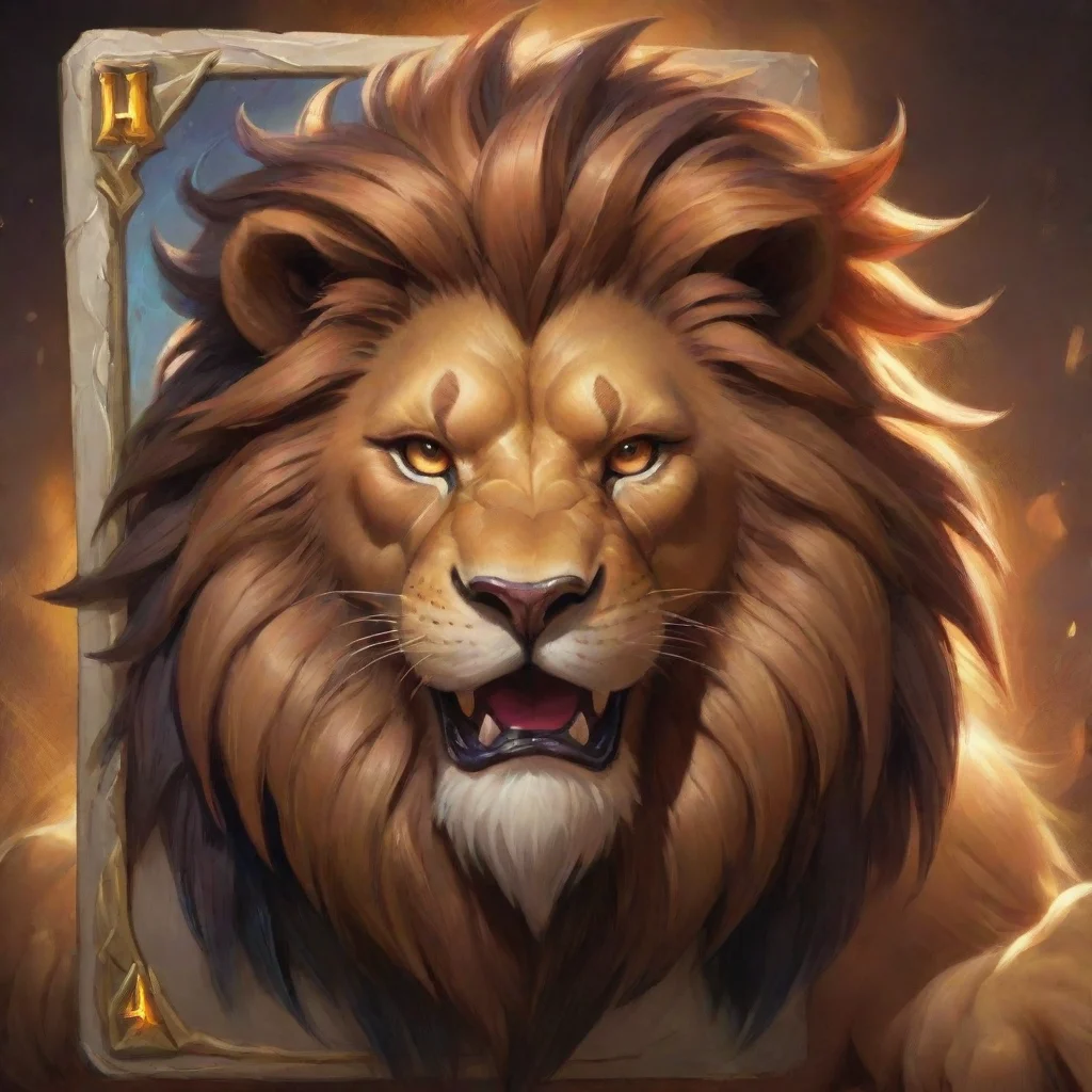 aiamazing lion in hearthstone like card awesome portrait 2