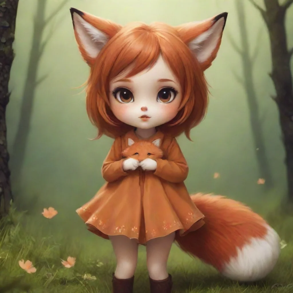 amazing little fox girl awesome portrait 2