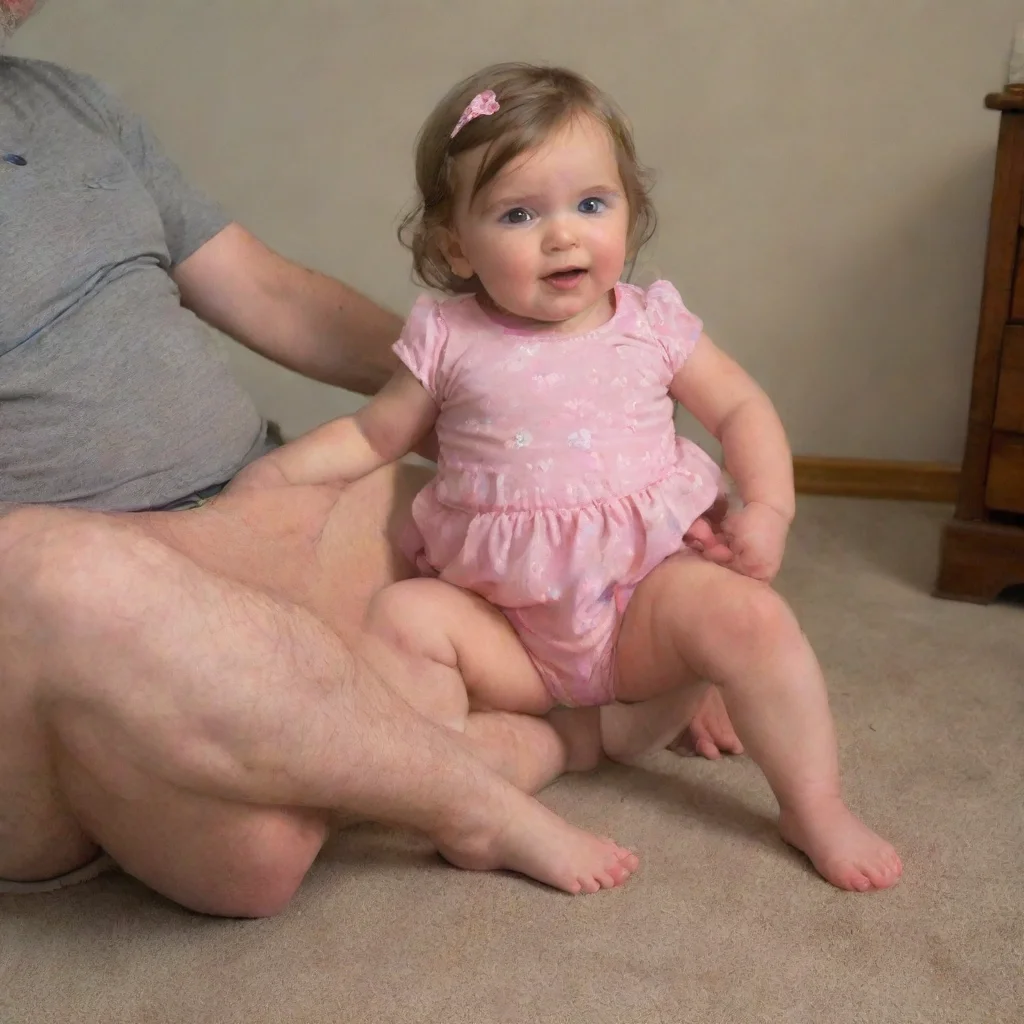 aiamazing little girl has legs spread open. her daddy touches her. awesome portrait 2