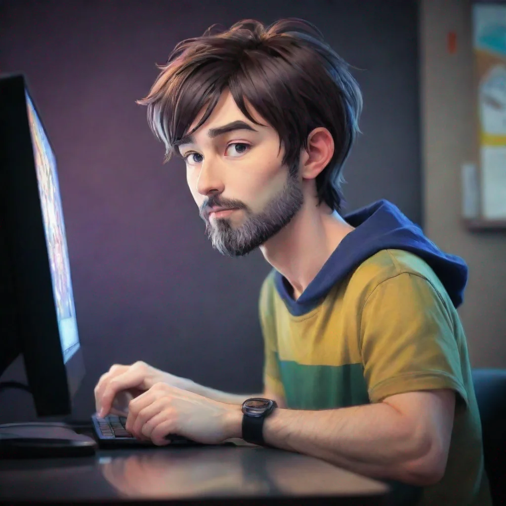 aiamazing look like an anime cartoon style of a  40 year old man with a slightly bigger beard awesome portrait 2