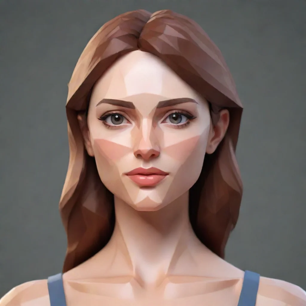 amazing low poly female awesome portrait 2