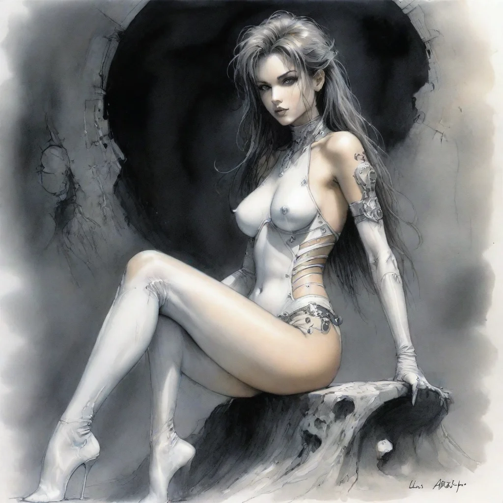 aiamazing luis royo sitting spacegirl ink awesome portrait 2