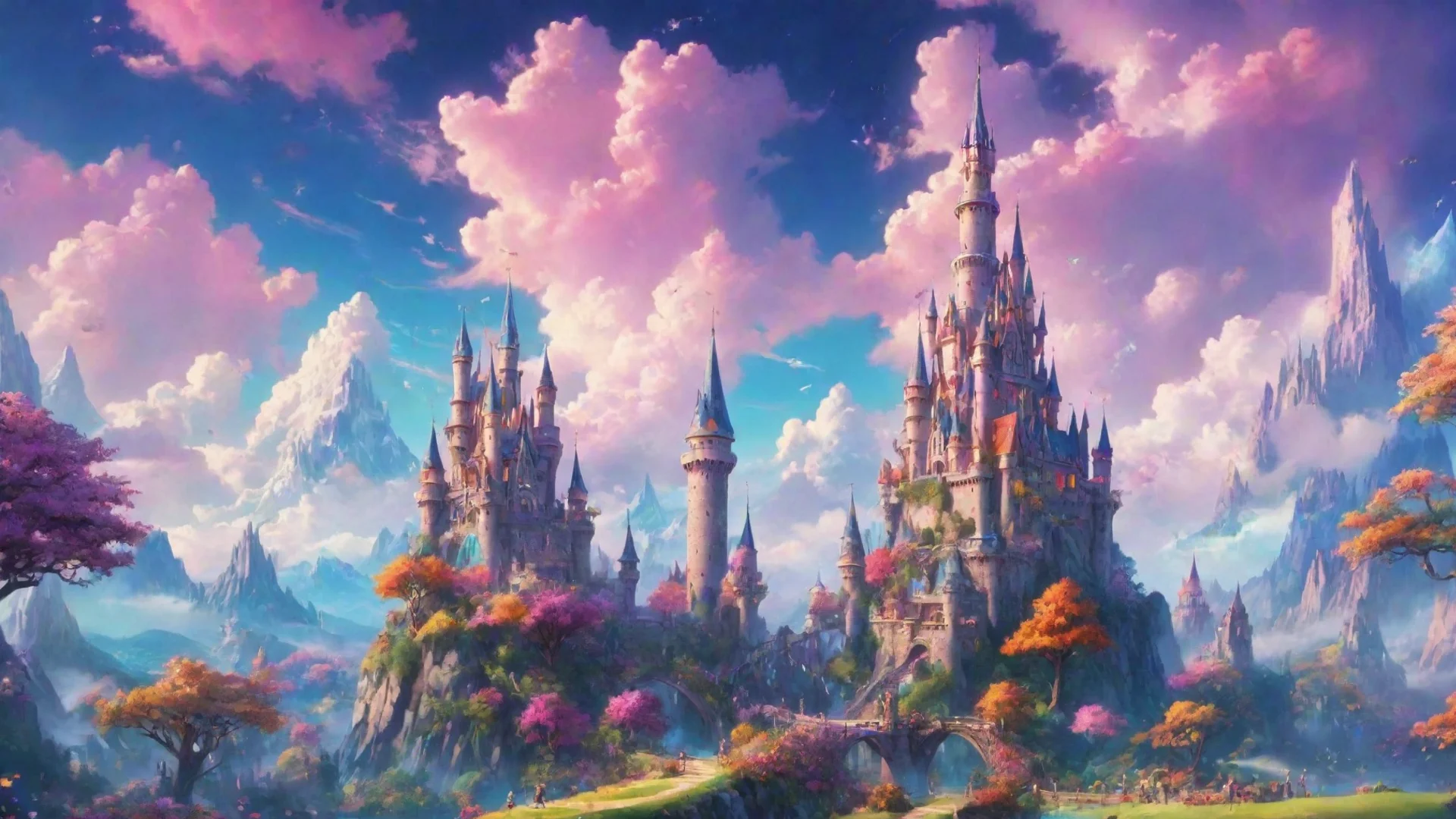 amazing magical world with a tower hd aesthetic omg colorful awesome portrait 2 wide