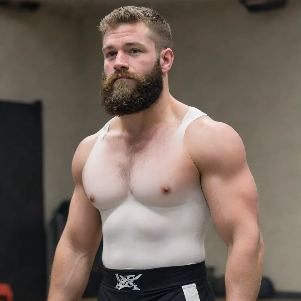 aiamazing make a white american wrestler with a black low tapered fade with a faded beard and a lighheavyweight awesome portrait 2
