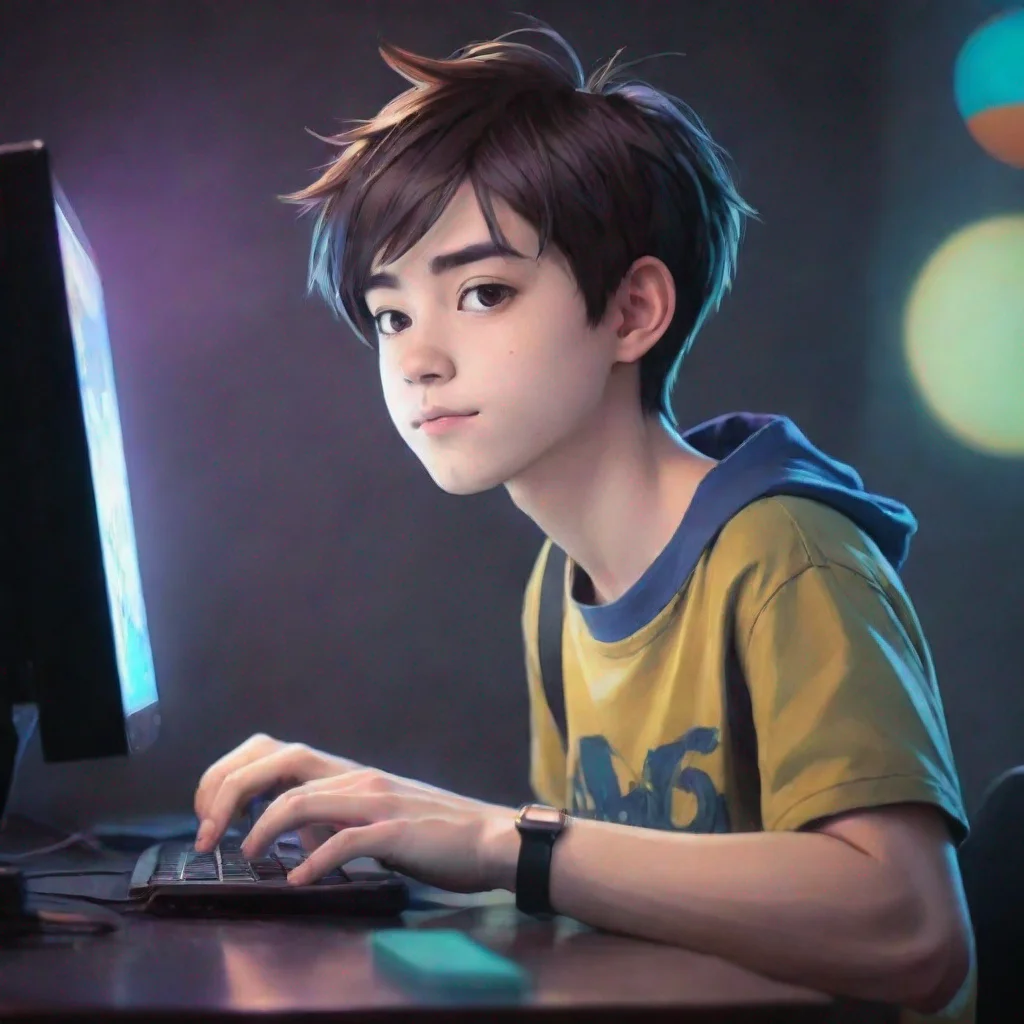 aiamazing make this boy  look like an anime cartoon style of a  40 year old man and change the background a little awesome portrait 2