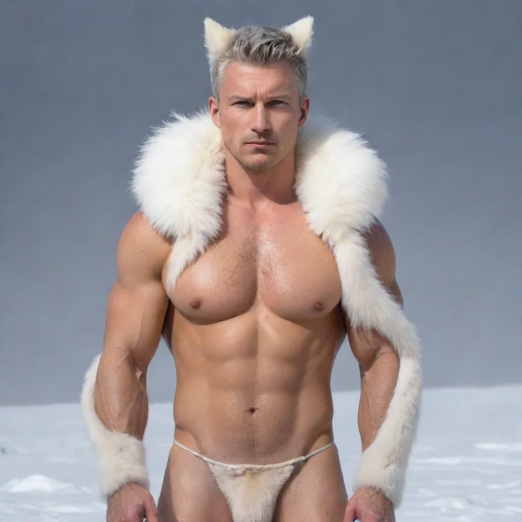 aiamazing male human midtransformation covered in arcticfox fur awesome portrait 2
