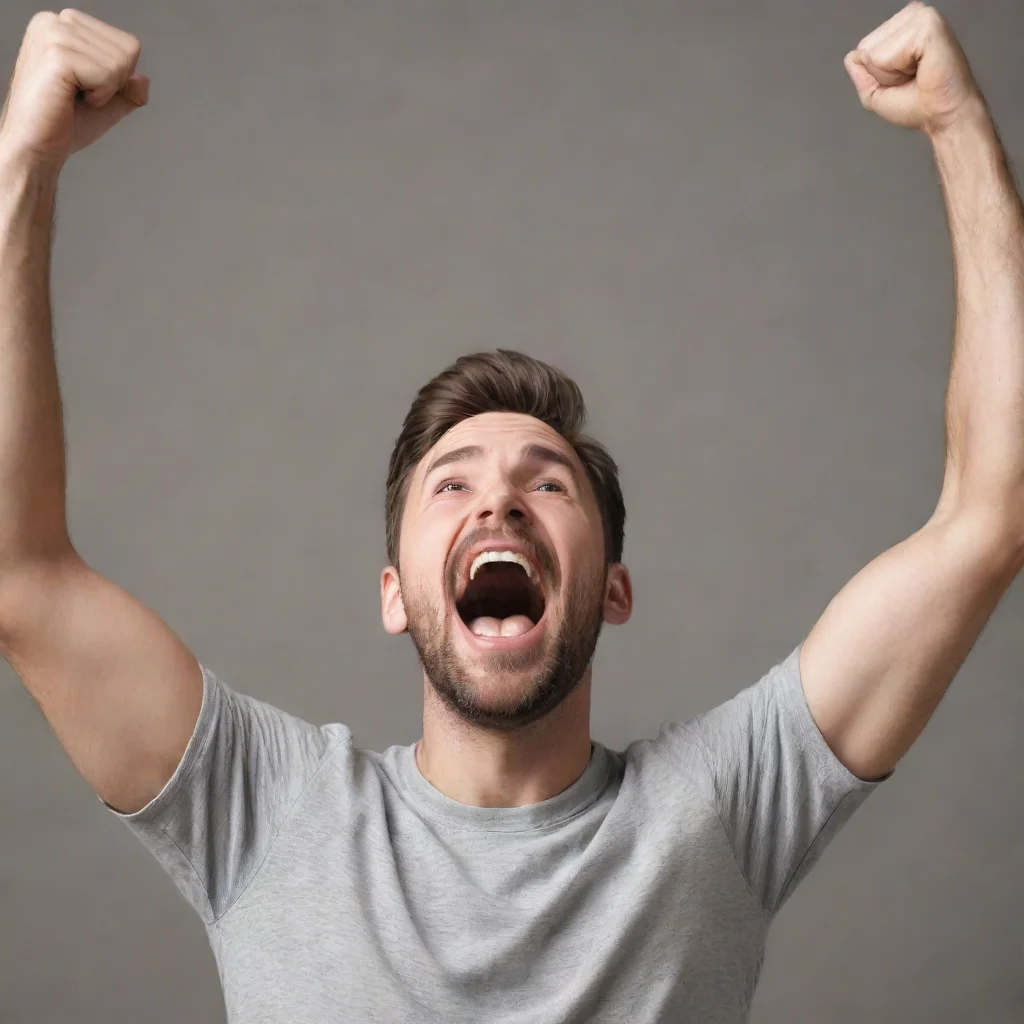 amazing man cheering intense happy  wonderful detailed asthetic awesome portrait 2