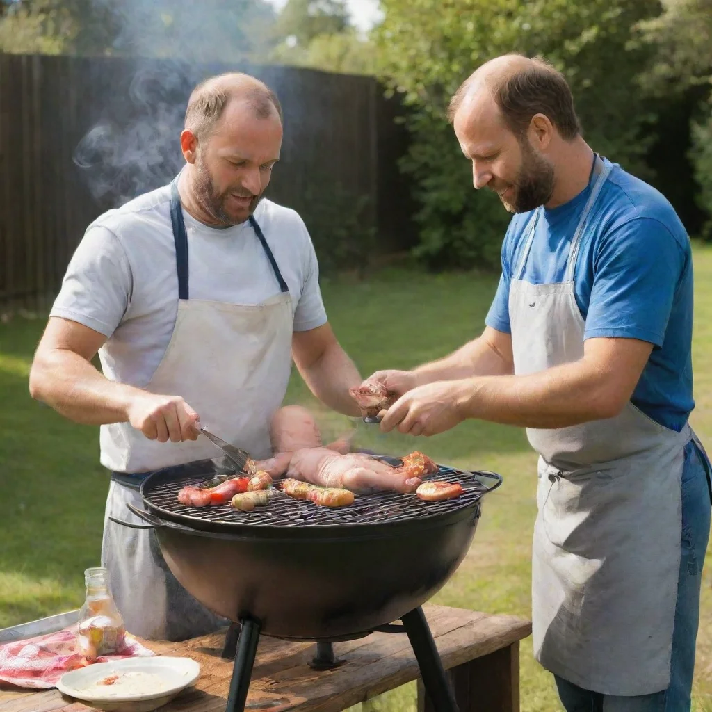aiamazing man cooking a baby on a bbq awesome portrait 2