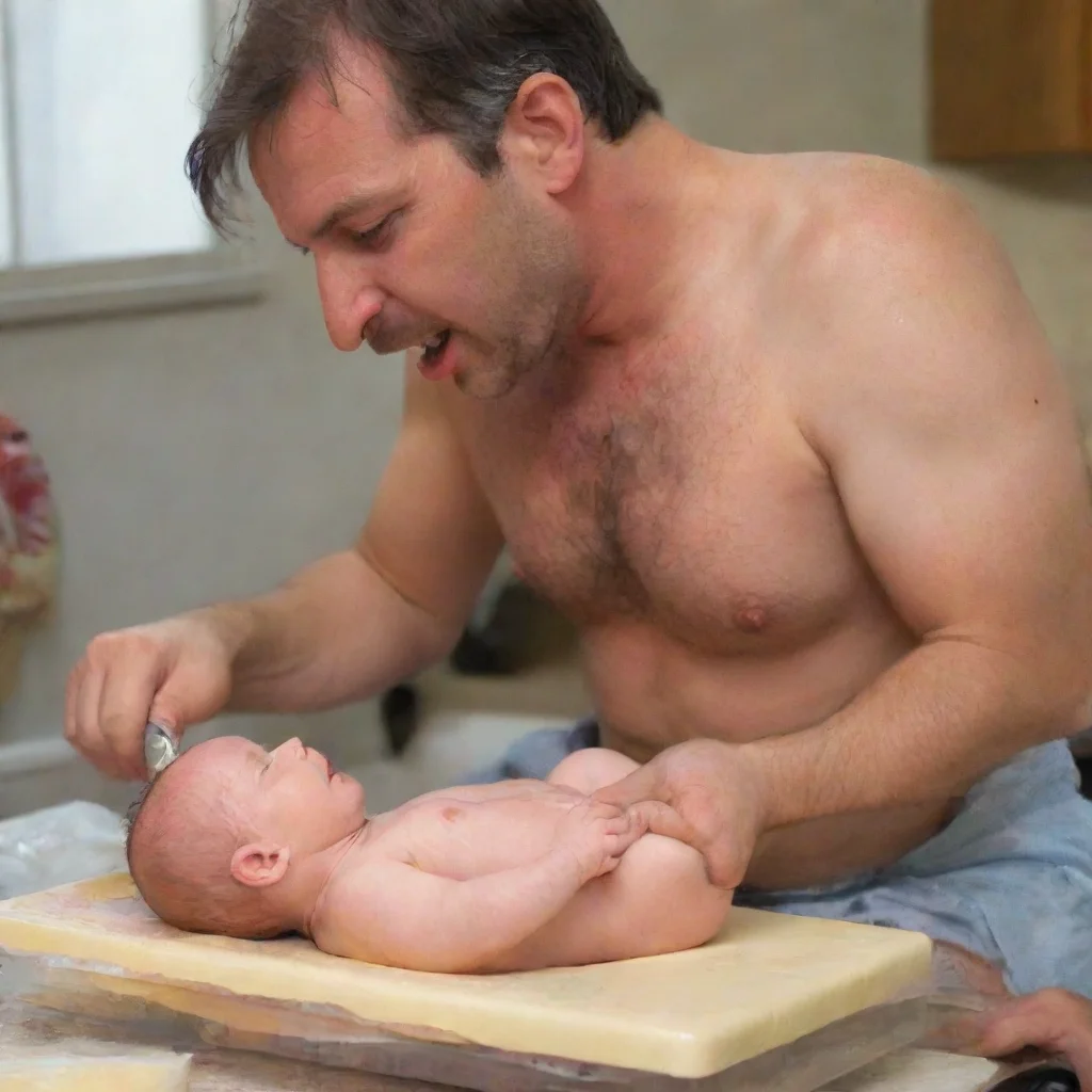 aiamazing man cutting up a baby awesome portrait 2