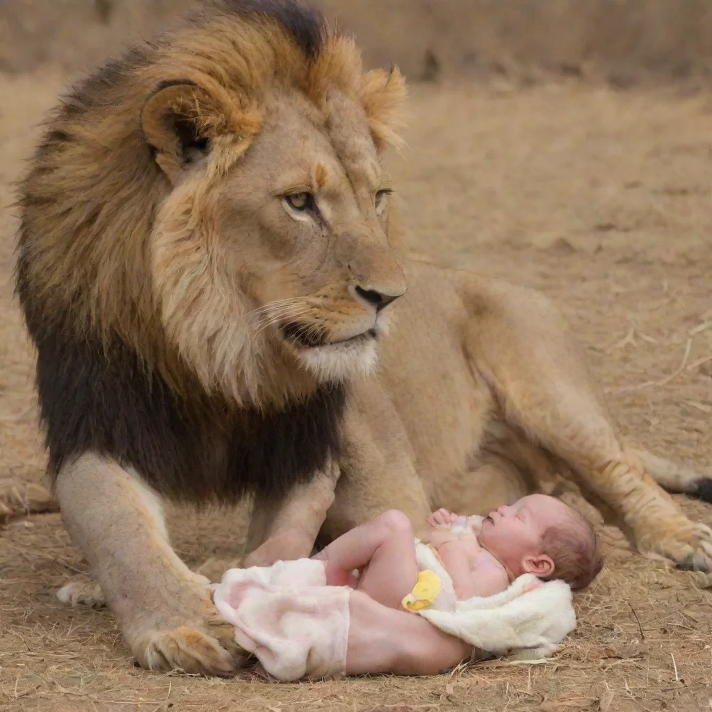 aiamazing man feeds newborn baby to lions awesome portrait 2