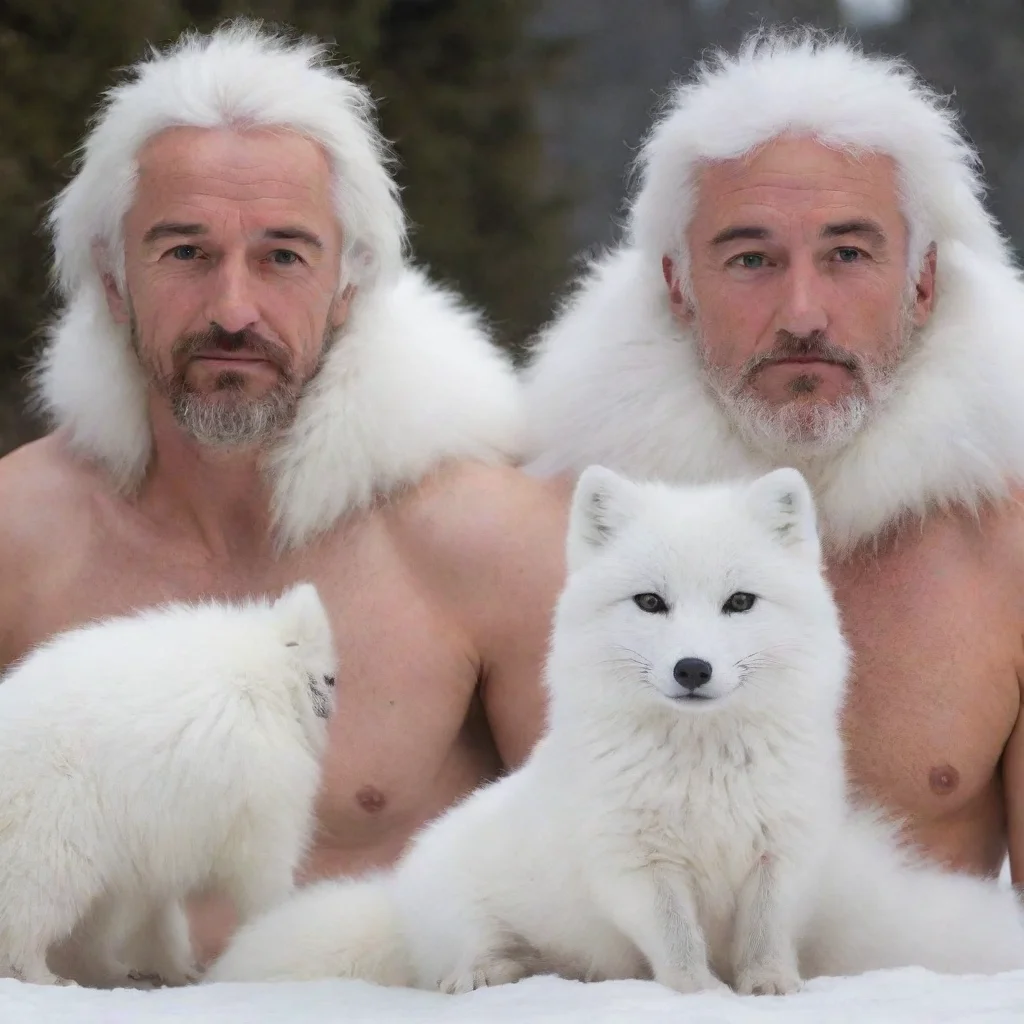 amazing man midtransformation to arctic fox awesome portrait 2