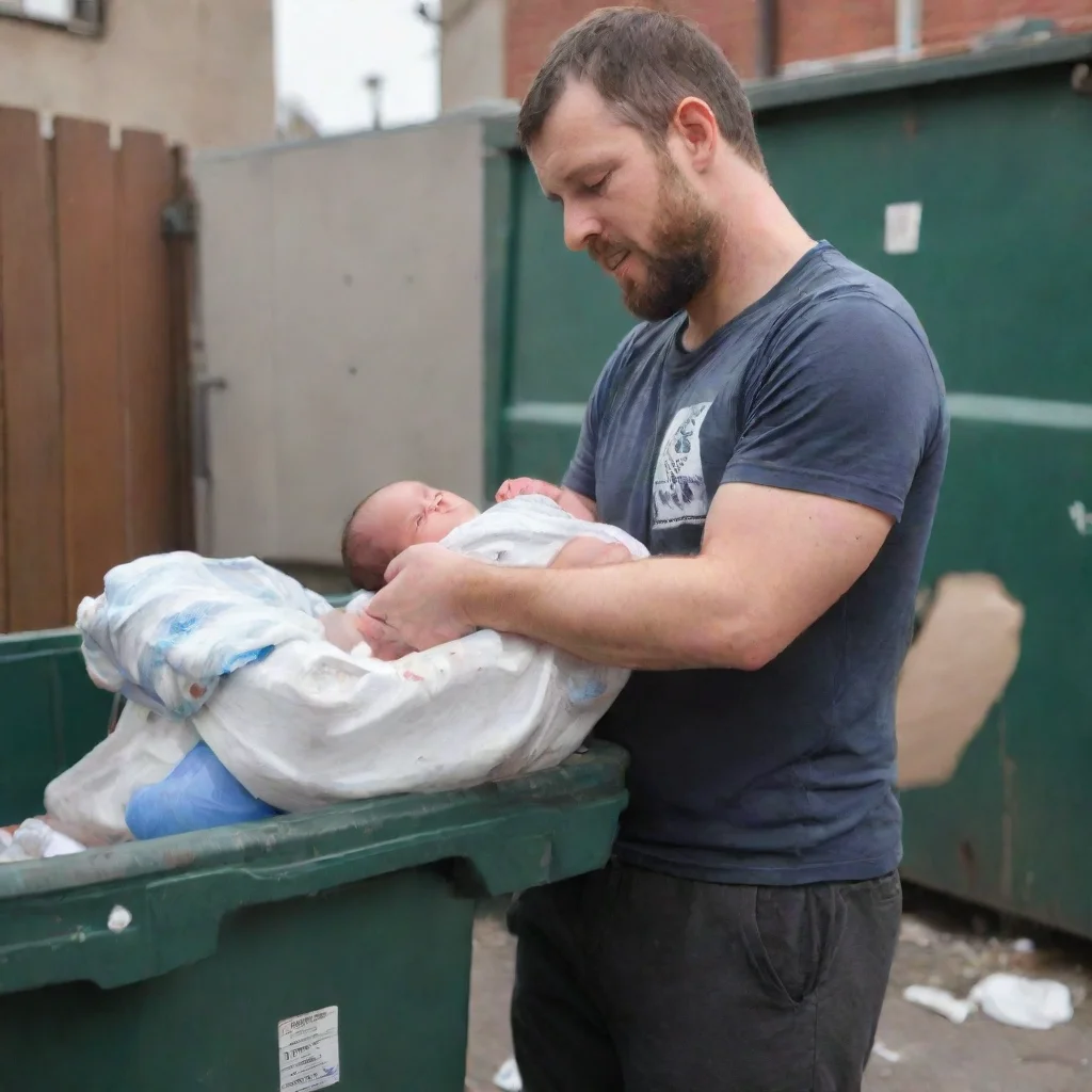 aiamazing man throwing a newborn baby in the dumpster awesome portrait 2