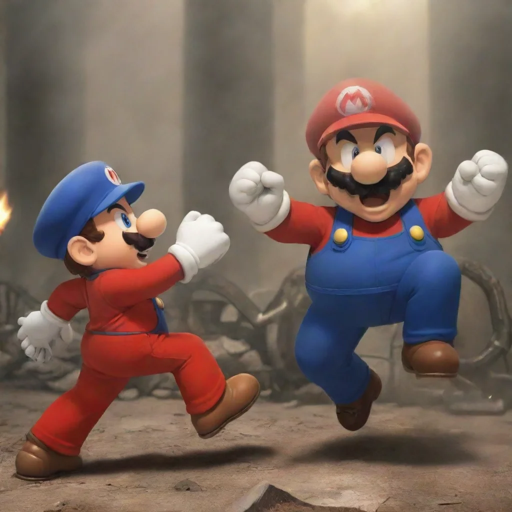 amazing mario fighting hitler awesome portrait 2