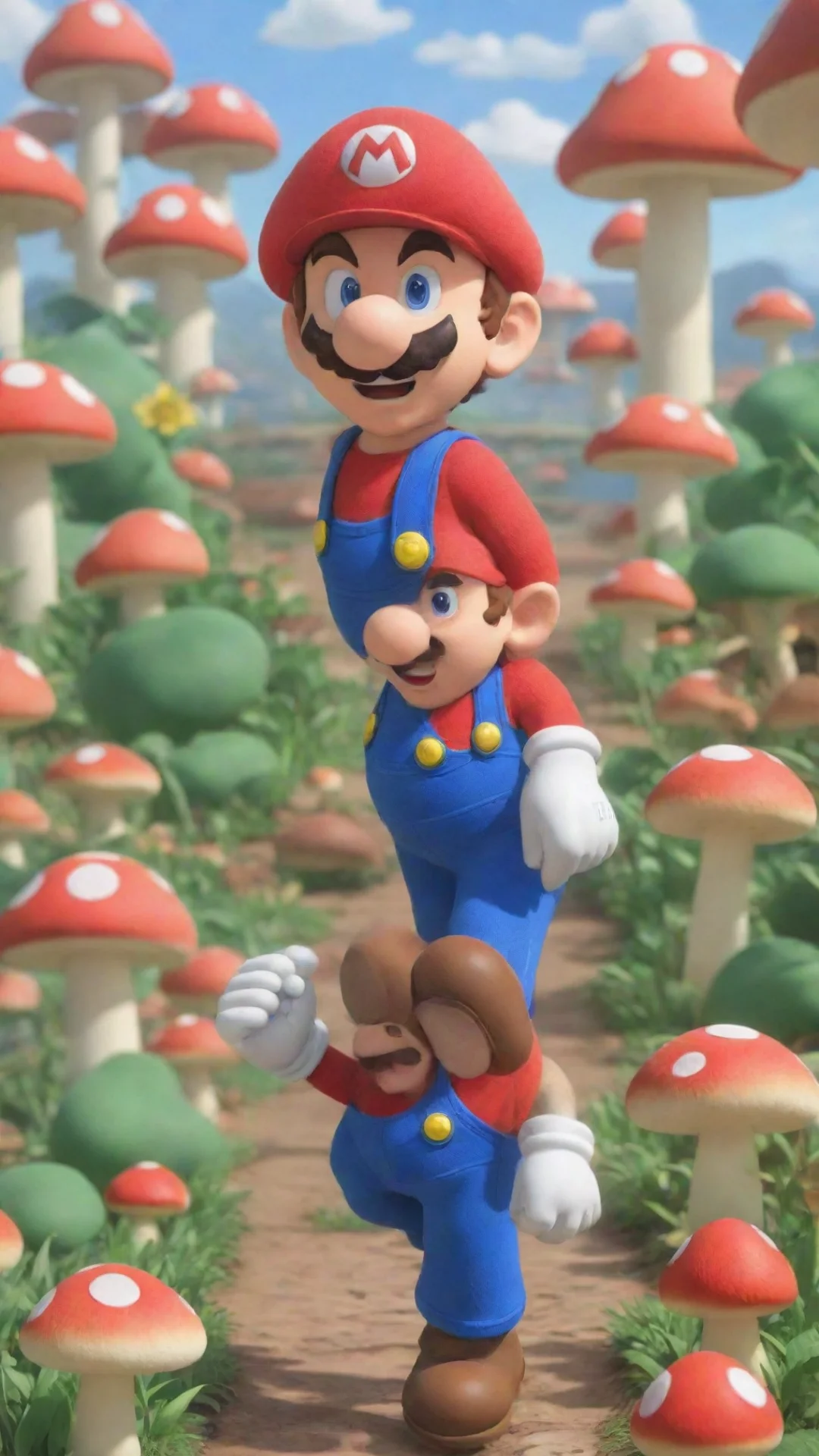 aiamazing mario walking through the mushroom kingdom awesome portrait 2 tall