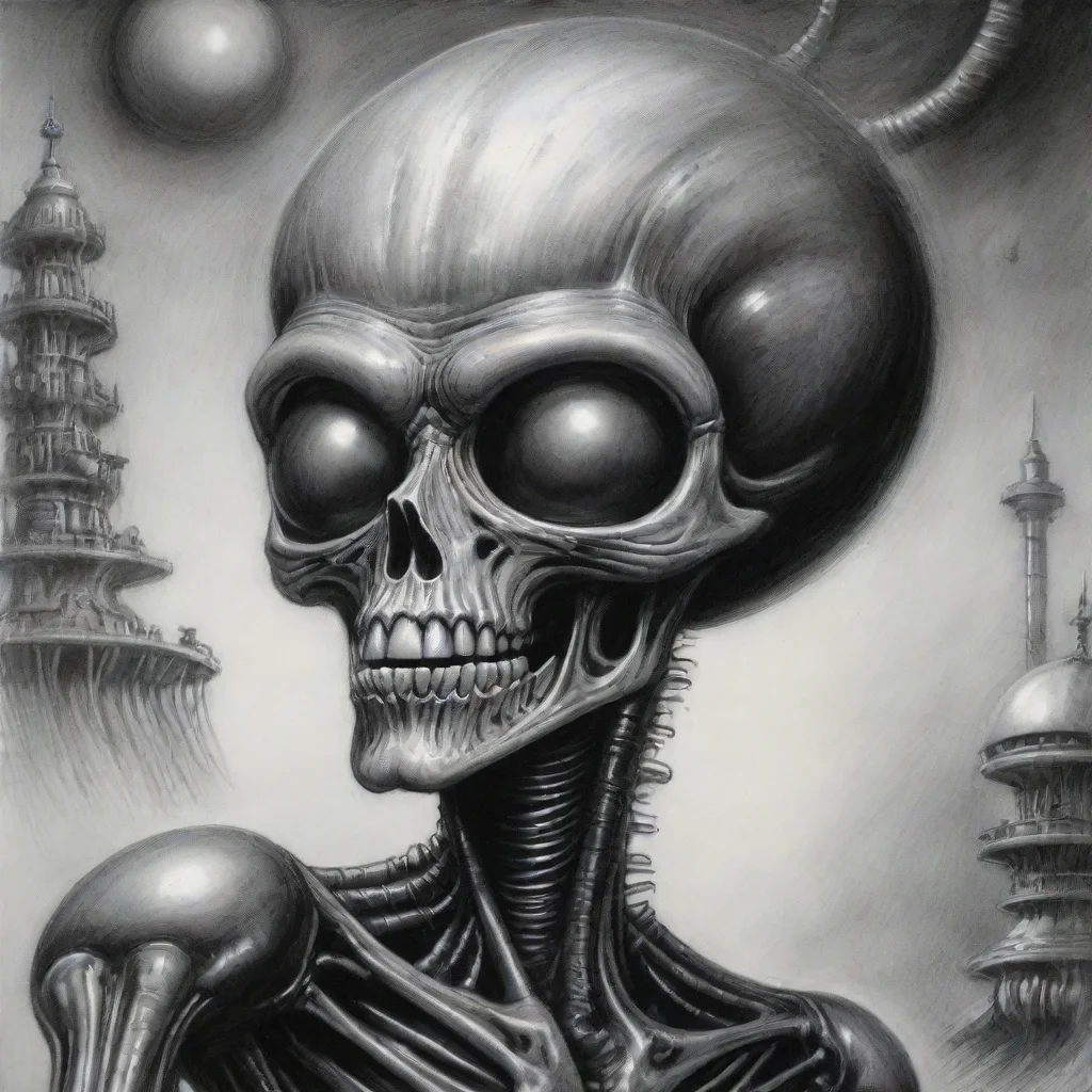 amazing martian from mars attacks drawn by hr giger awesome portrait 2