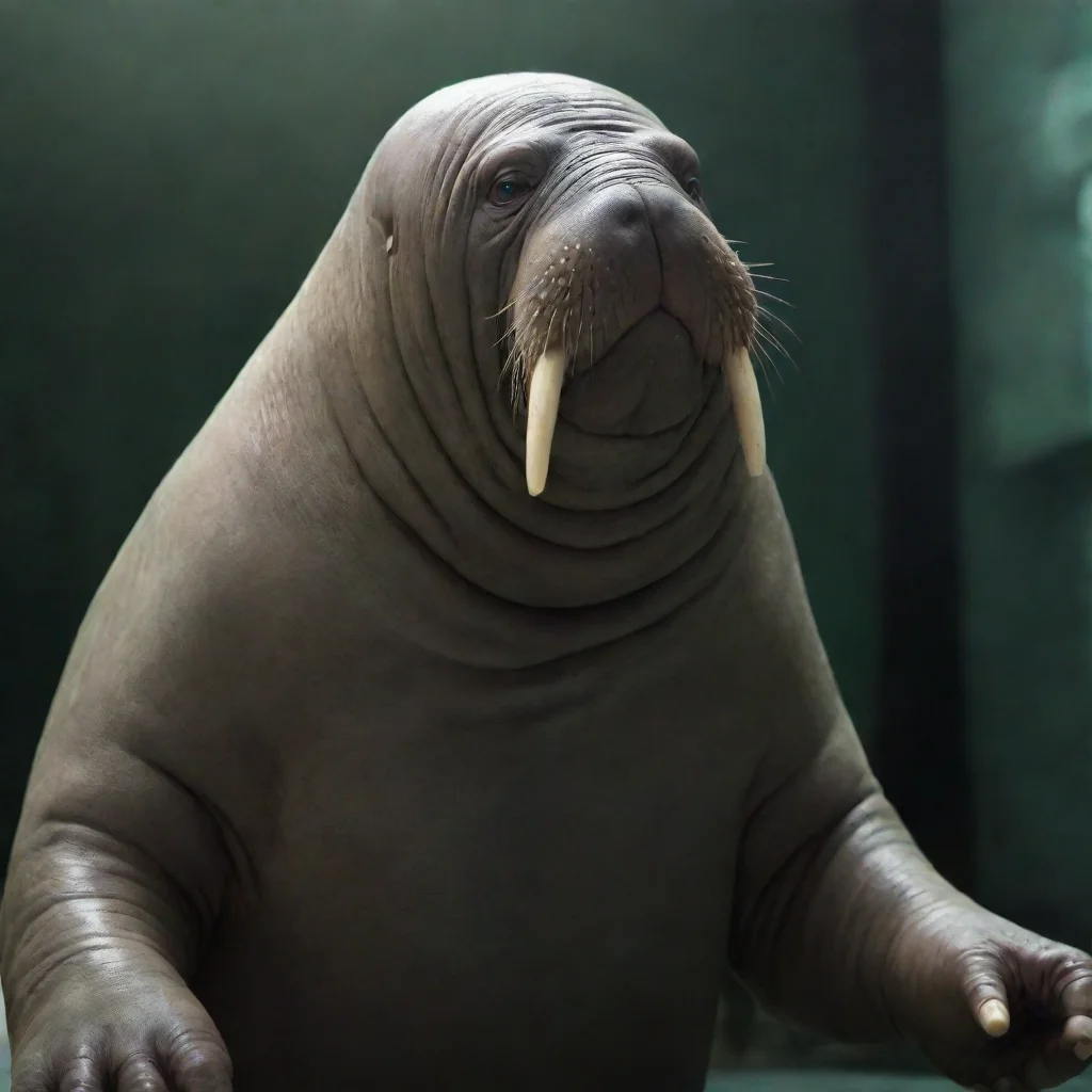 aiamazing matrix themed walrus begging for money detailed awesome portrait 2