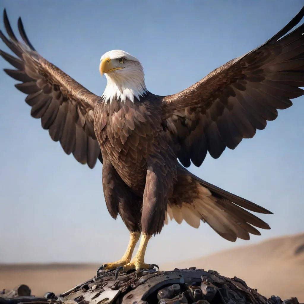aiamazing mechanical eagle landing awesome portrait 2