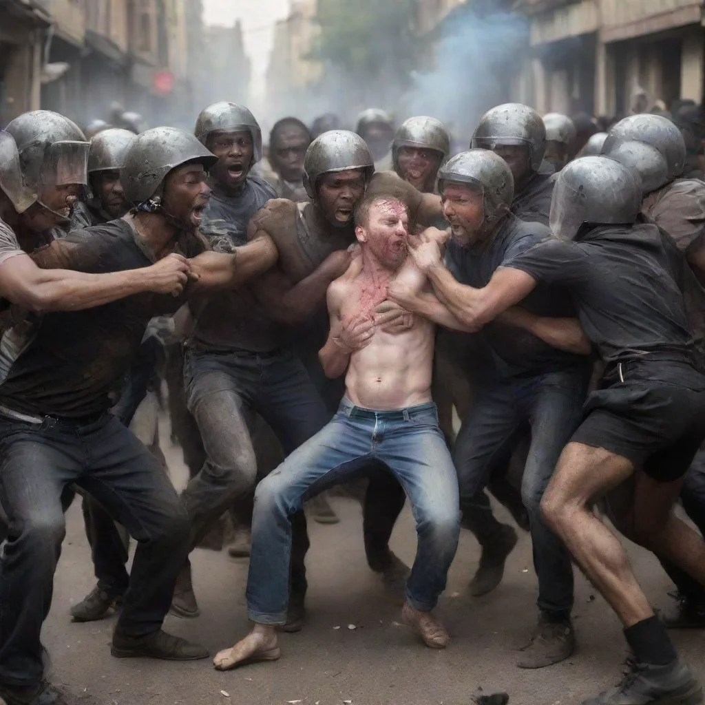 aiamazing men fighting over a newborn baby in a riot awesome portrait 2
