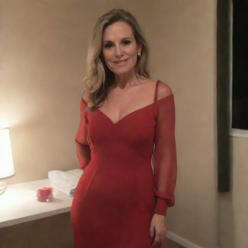 aiamazing my cute mom in a red dress at night ready to date me awesome portrait 2